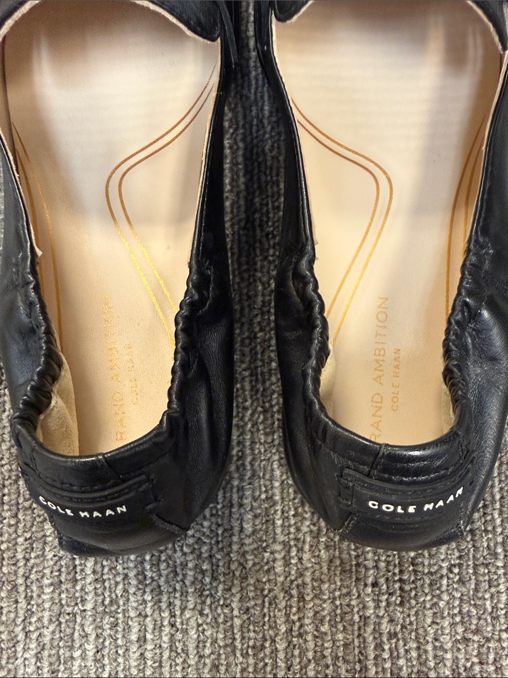 Cole Haan Black Pointed Toe Loafers - Size 7 - Picture 6 of 10